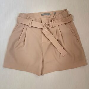 Sandro High Waist Tan Shorts with Belt